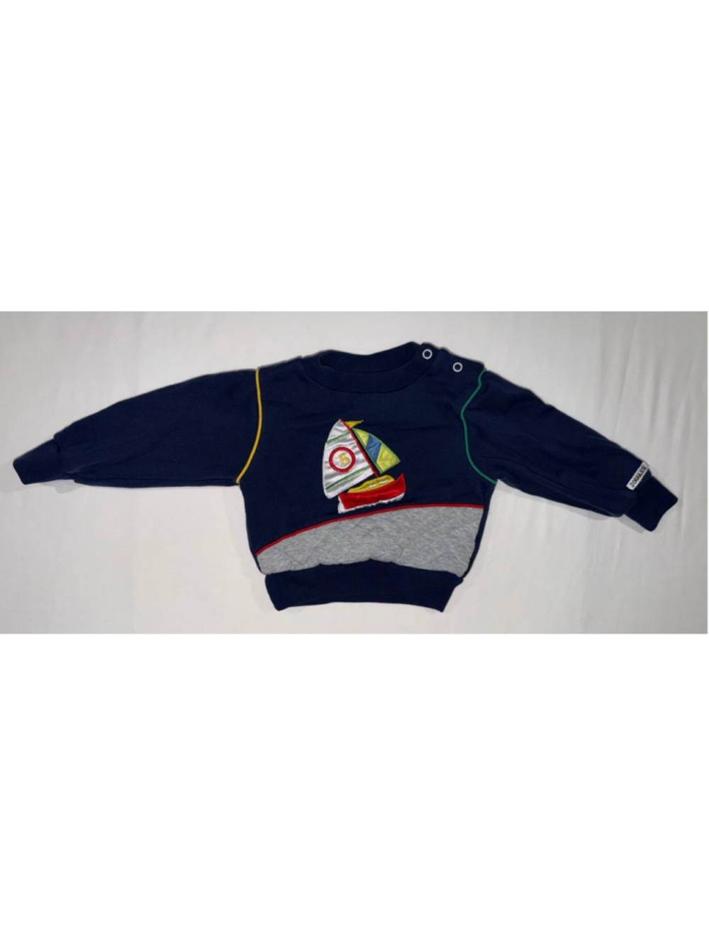 JOGGLES Sailboat Sweatshirt 18M Blue Grey Nautical Pullover VTG Toddler Boy